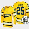 dylan duke michigan wolverines maize 100th anniversary hockey jersey