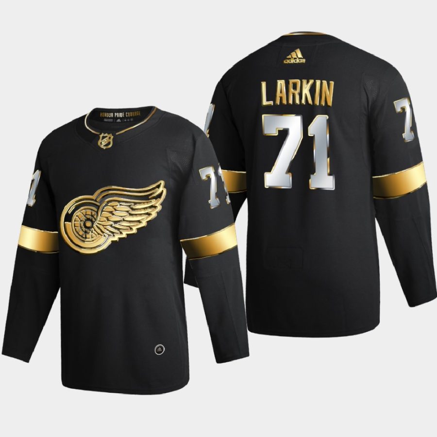 dylan larkin red wings black authentic golden limited edition jersey