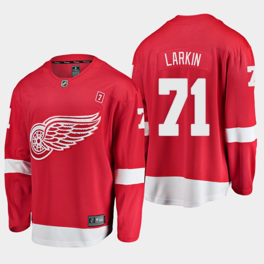 dylan larkin red wings red 2019 home patch 7 player jersey