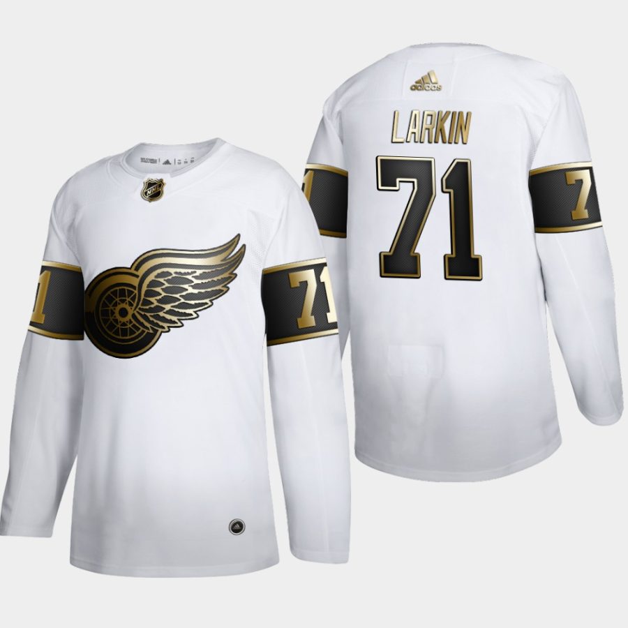 dylan larkin red wings white nhl golden edition authentic jersey