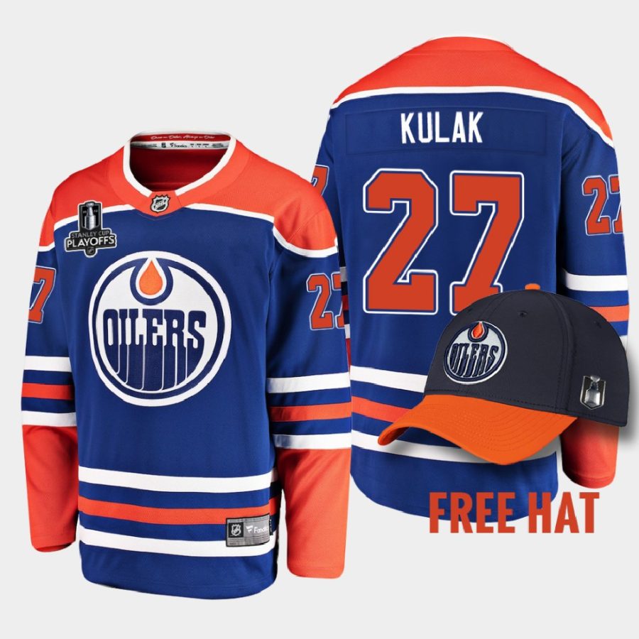 edmonton oilers brett kulak 2022 pacific conference champions alternate jersey royal