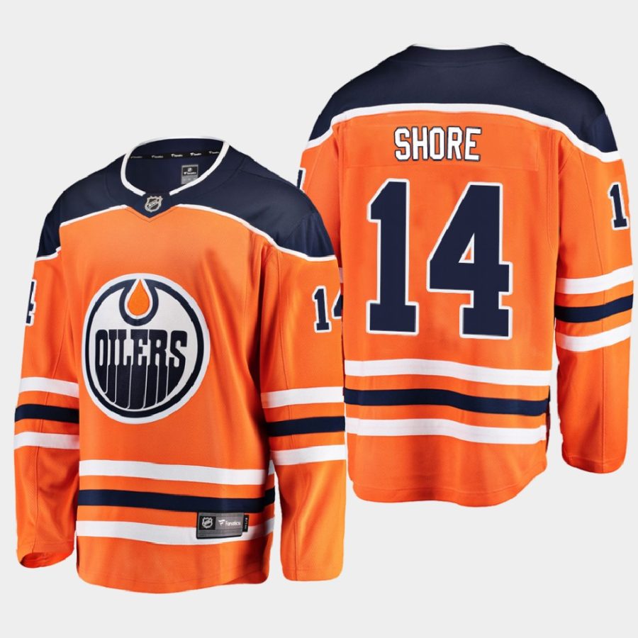 edmonton oilers devin shore home 2020 21 breakaway player jersey orange