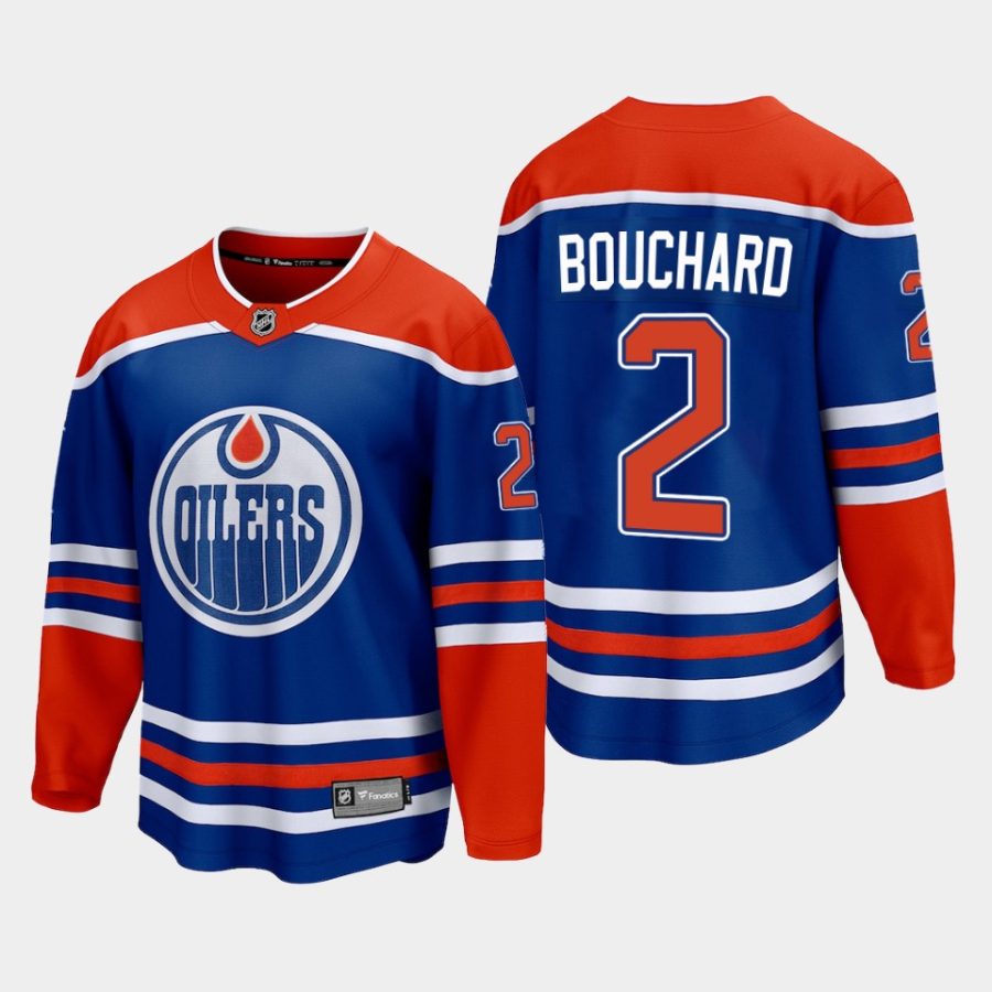 edmonton oilers evan bouchard home 2022 23 premier breakaway player jersey royal