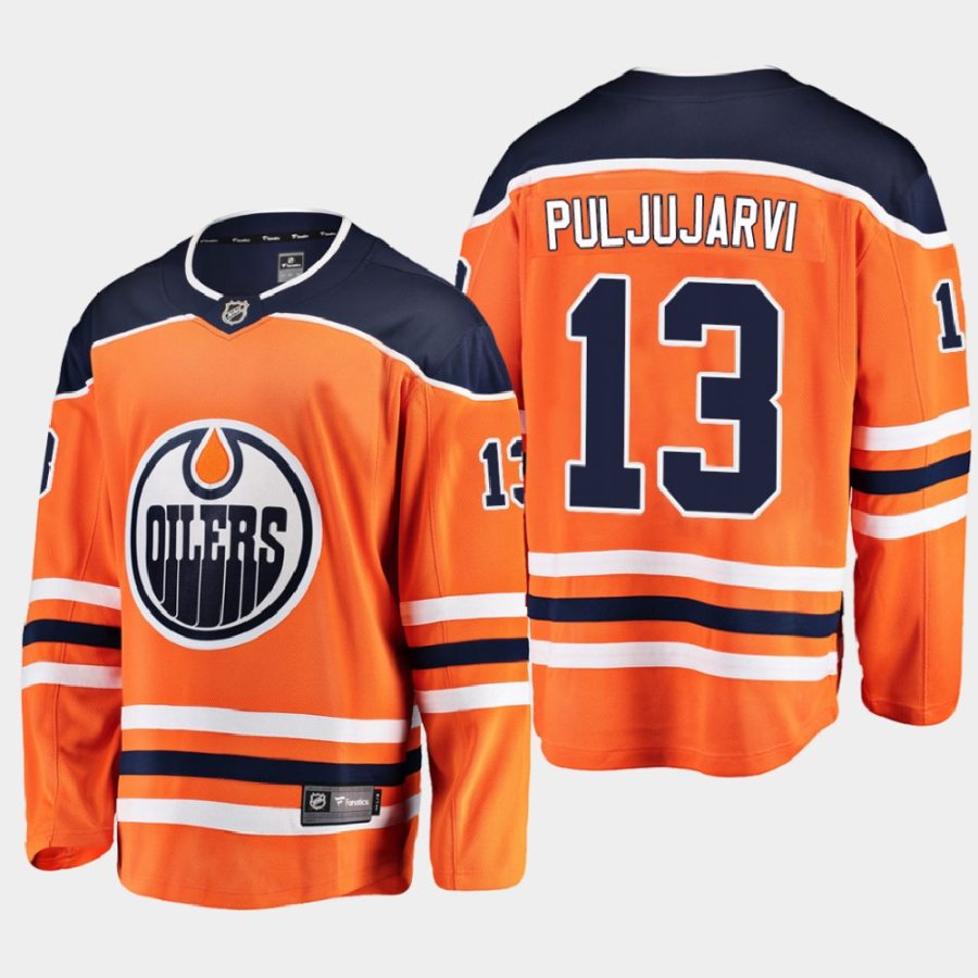 edmonton oilers jesse puljujarvi home 2020 21 breakaway player jersey orange