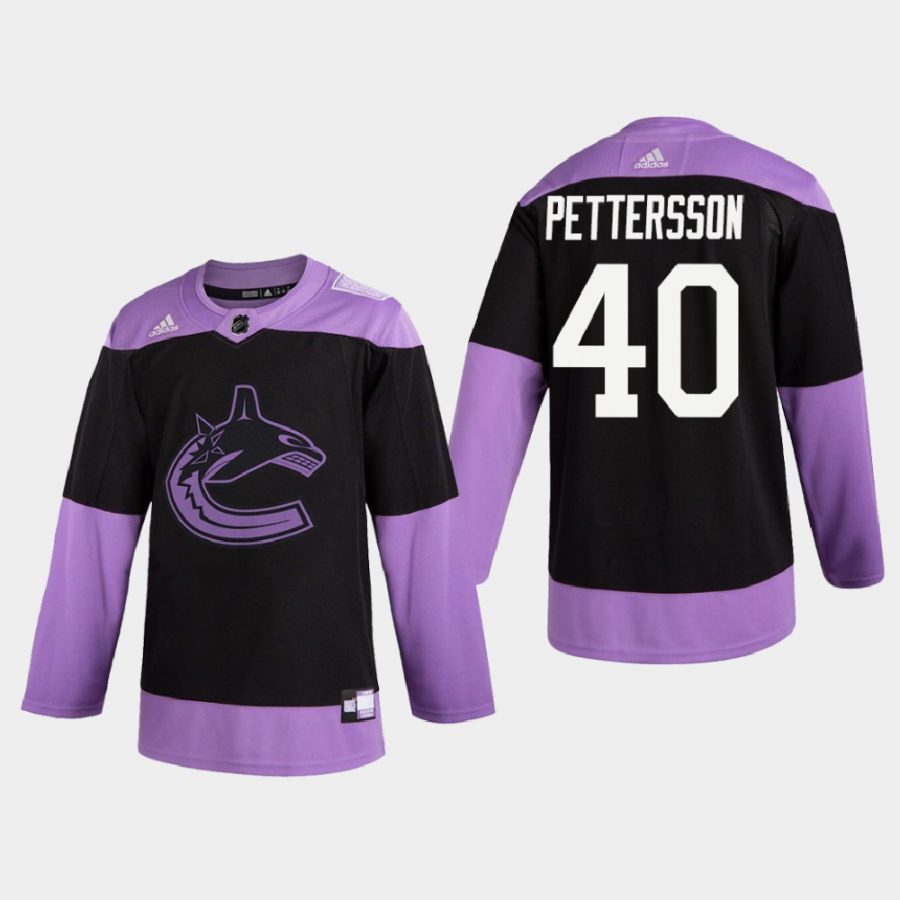 elias pettersson canucks black 2020 hockey fights cancer practice jersey