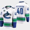 elias pettersson canucks white 50th anniversary away jersey