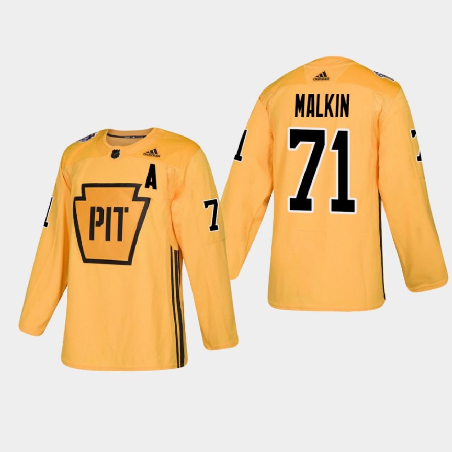 evgeni malkin penguins gold practice authentic jersey