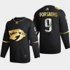 filip forsberg predators black golden edition limited authentic jersey