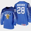 finland team henri nikkanen 2021 iihf world junior championship away jersey blue