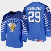 finland team kasper simontaival 2021 iihf world junior championship away jersey blue