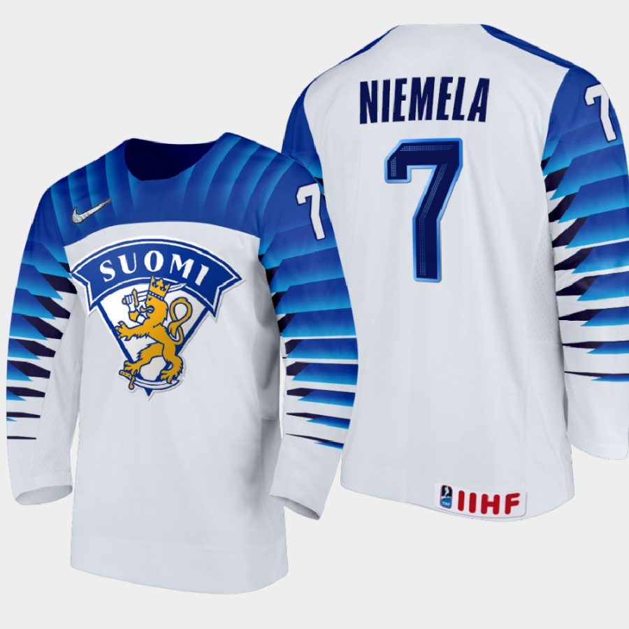 finland team topi niemela 2021 iihf world junior championship home jersey white