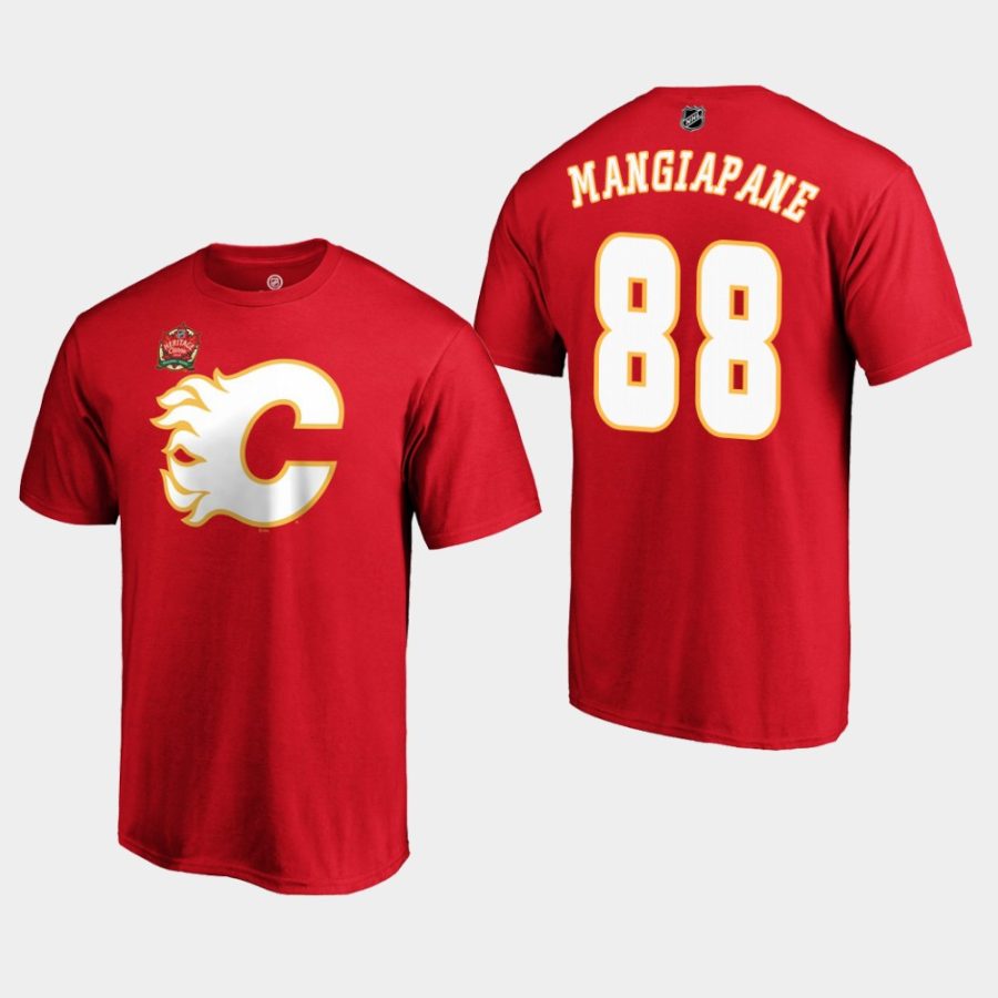 flames andrew mangiapane red 2019 heritage classic primary logo t shirt 0a