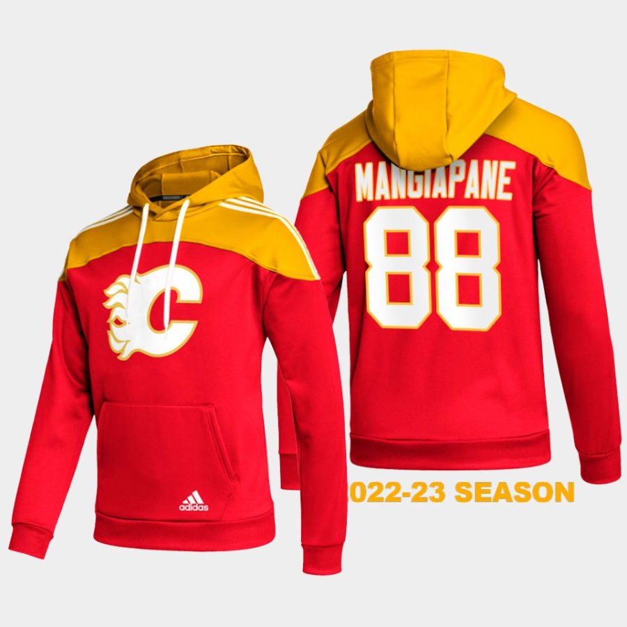 flames andrew mangiapane red stylish aeroready pullover hoodie