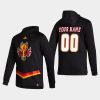 flames custom black 2021 reverse retro authentic pullover hoodie