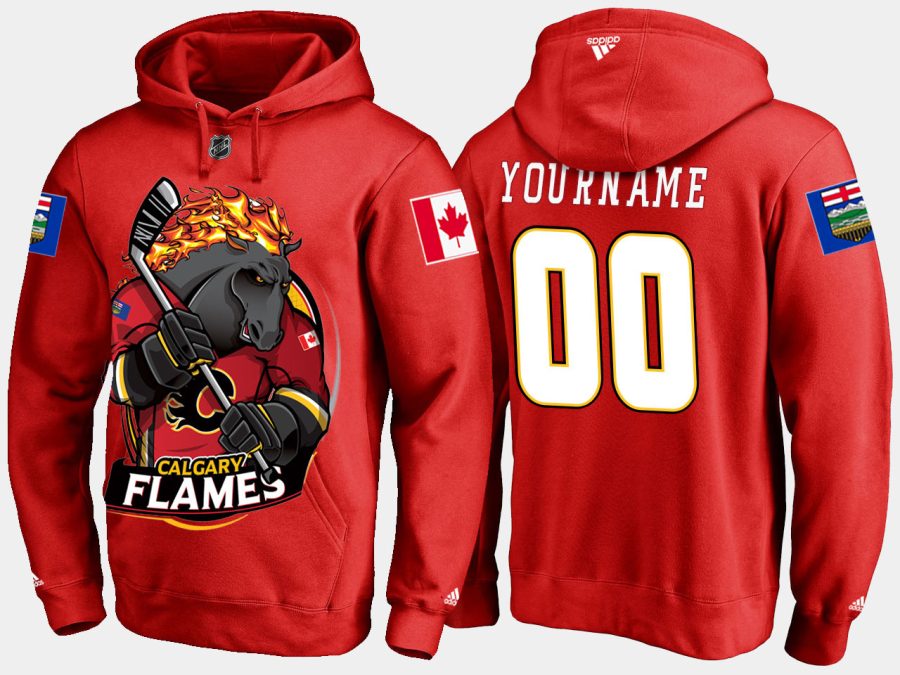 flames custom cartoon team color red hoodie