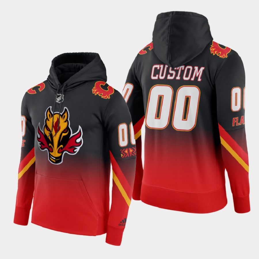 flames custom red black 2021 reverse retro gradient hoodie