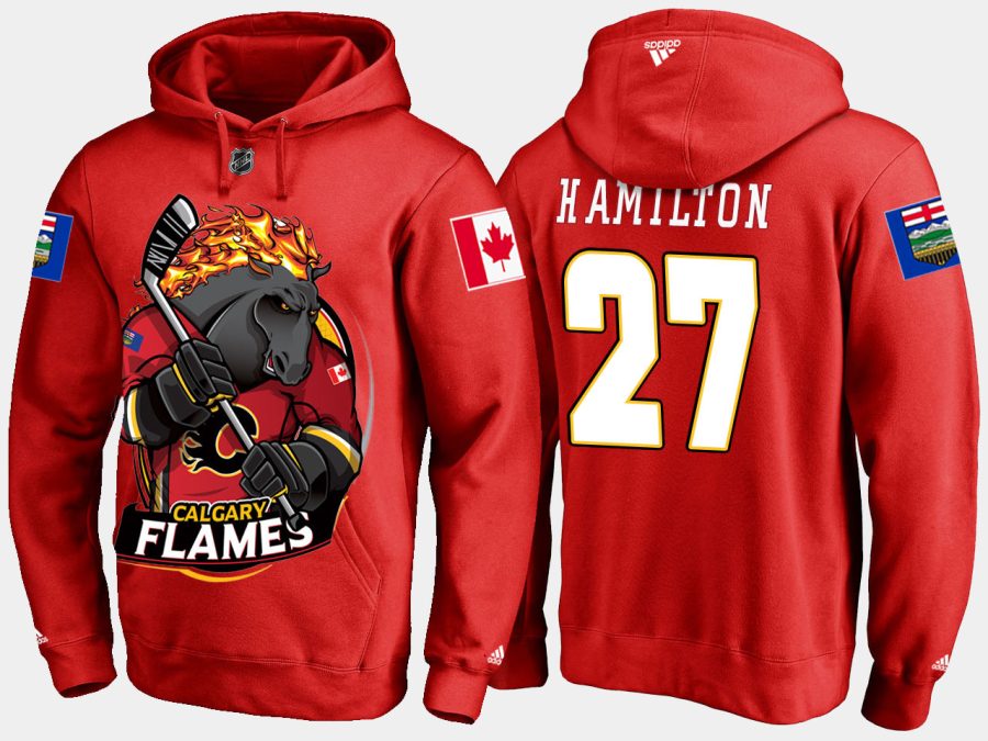 flames dougie hamilton cartoon team color red hoodie