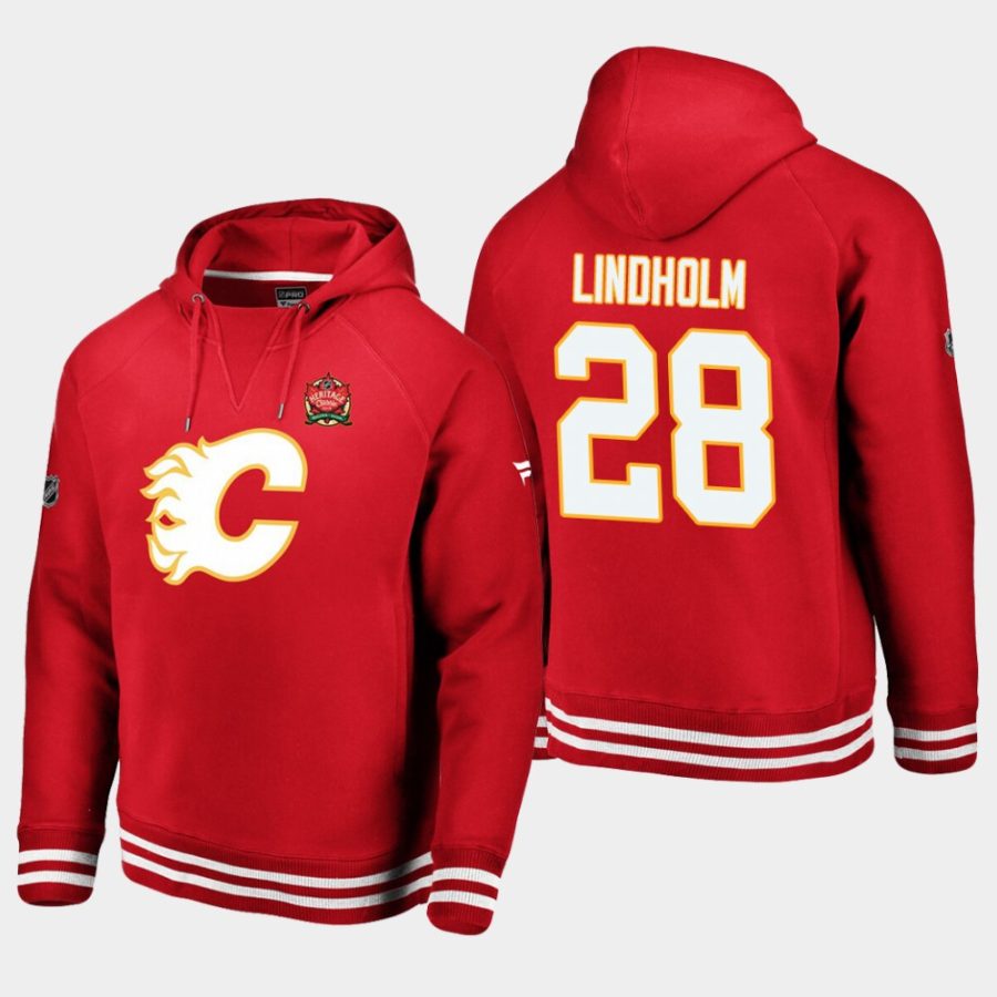 flames elias lindholm red 2019 heritage classic rinkside throwback hoodie