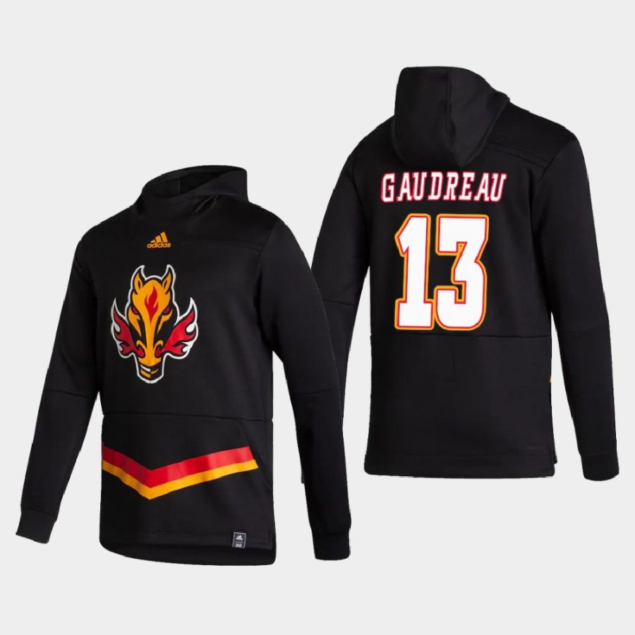 flames johnny gaudreau black 2021 reverse retro authentic pullover hoodie