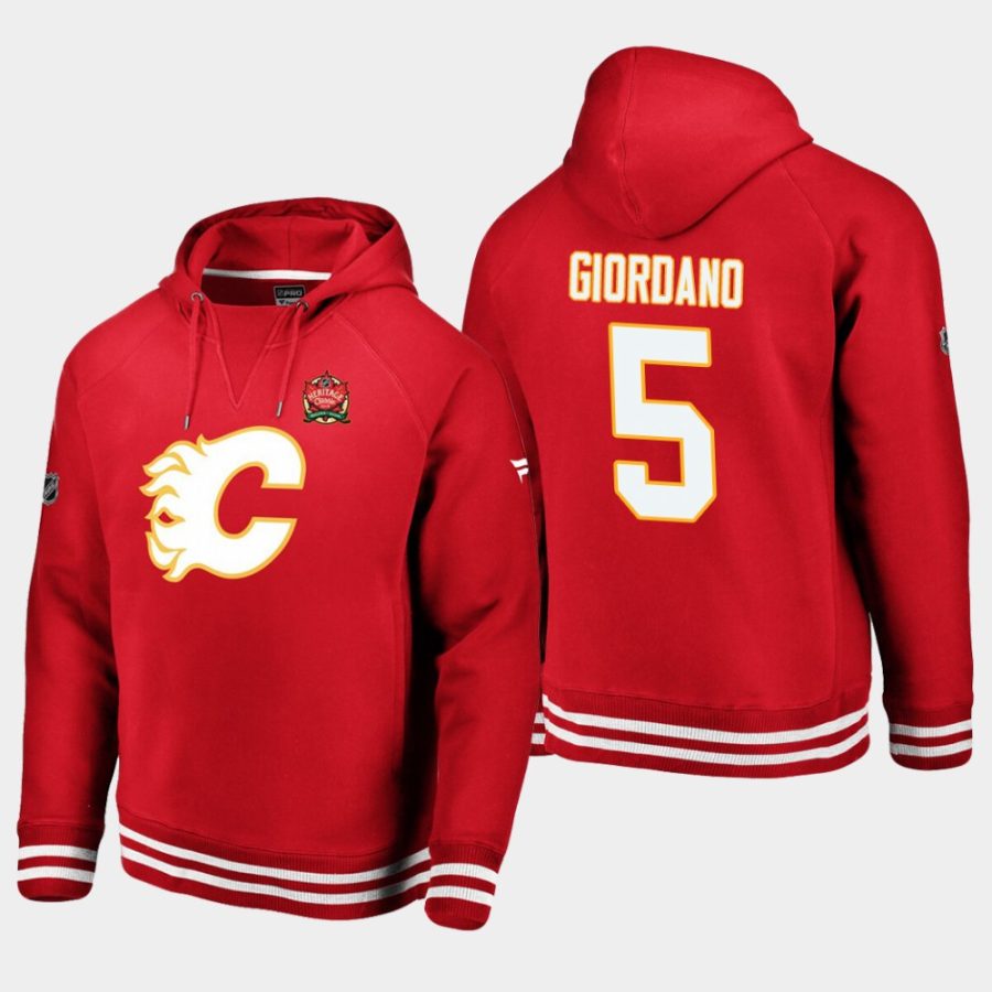 flames mark giordano red 2019 heritage classic rinkside throwback hoodie