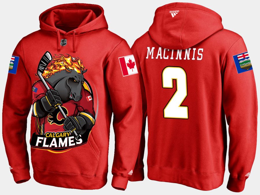 flames retiredal macinnis cartoon team color red hoodie