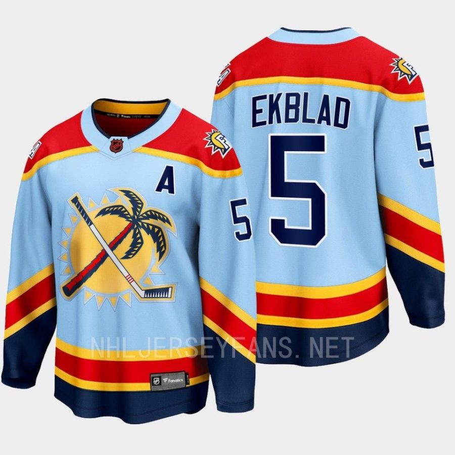 florida panthers aaron ekblad special edition 2.0 2022 breakaway retro jersey blue