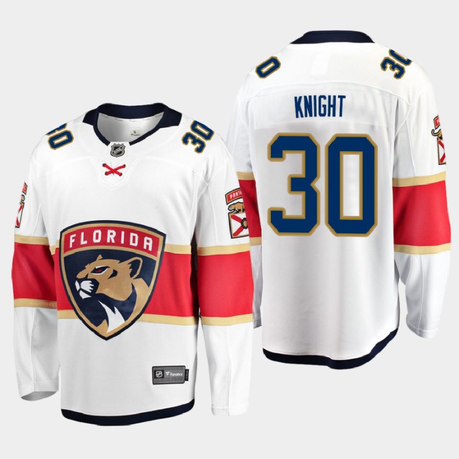 florida panthers spencer knight away 2021 jersey white