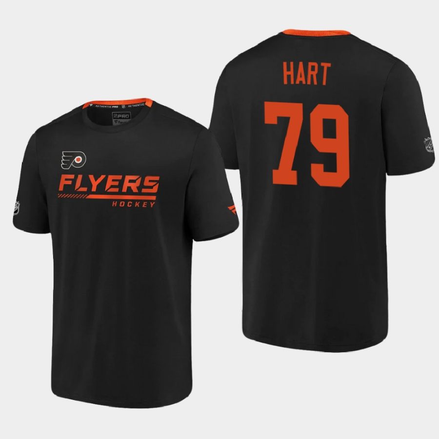 flyers carter hart black 2020 21 locker room performance authentic pro t shirt