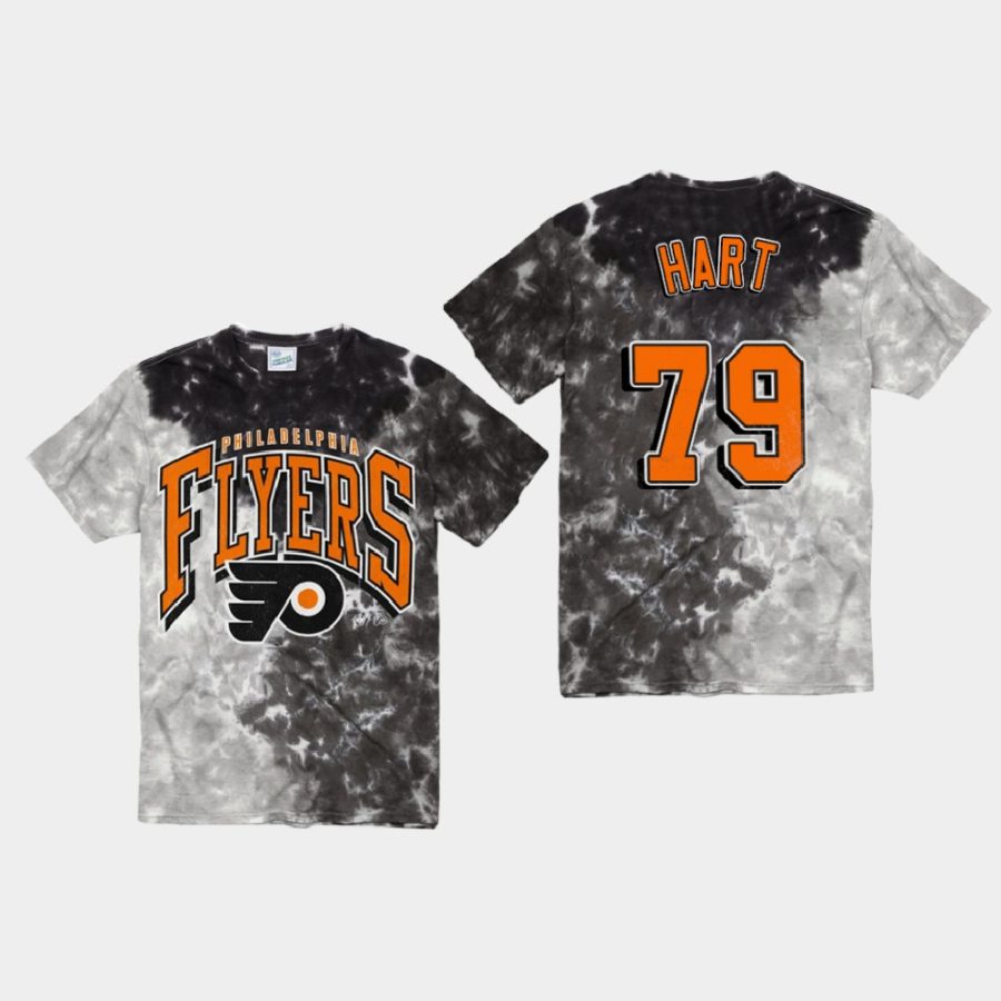 flyers carter hart black vintage tubular retro tie dye t shirt