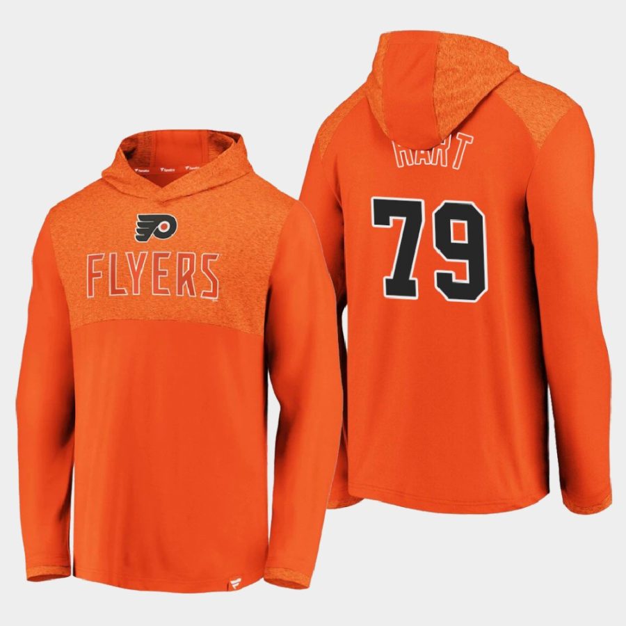 flyers carter hart orange iconic marbled clutch pullover hoodie