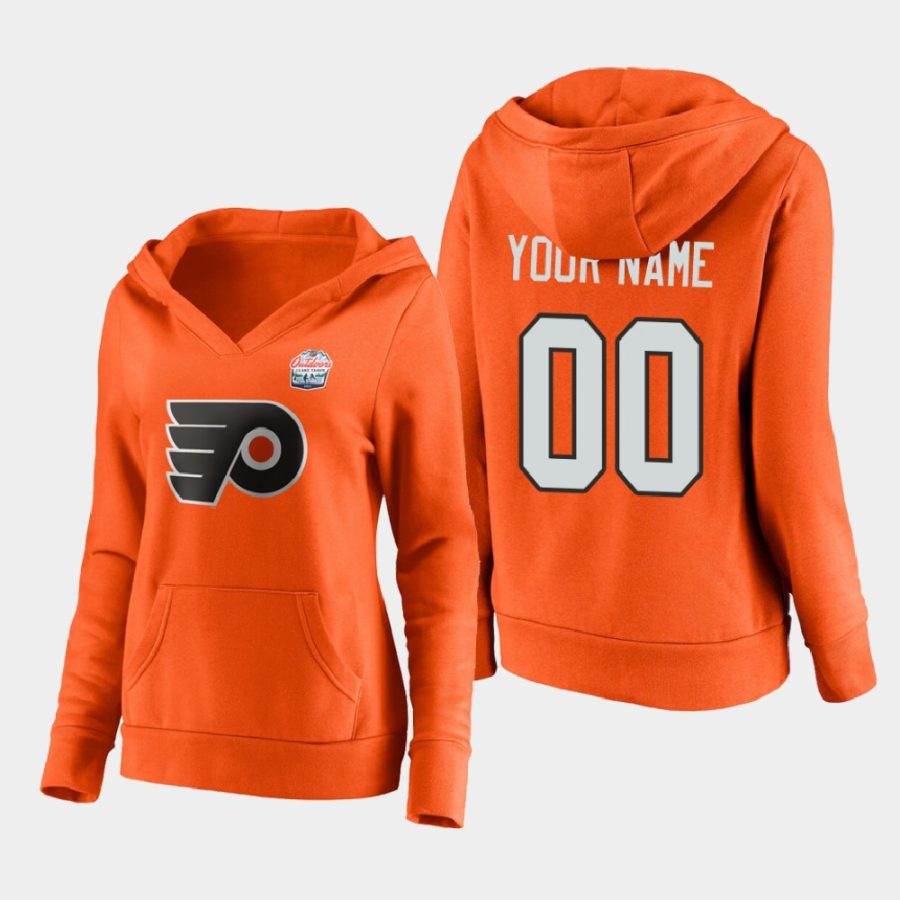 flyers custom orange 2021 lake tahoe outdoor games primary logo hoodie