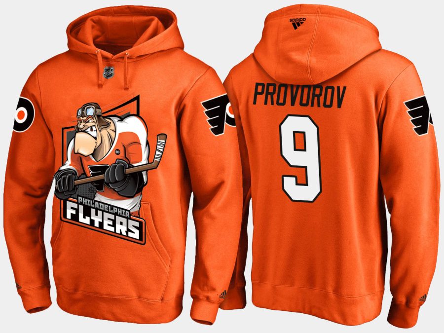 flyers ivan provorov cartoon team color orange hoodie