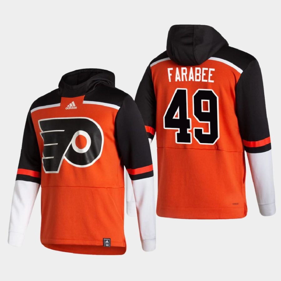 flyers joel farabee orange 2021 reverse retro authentic pullover hoodie