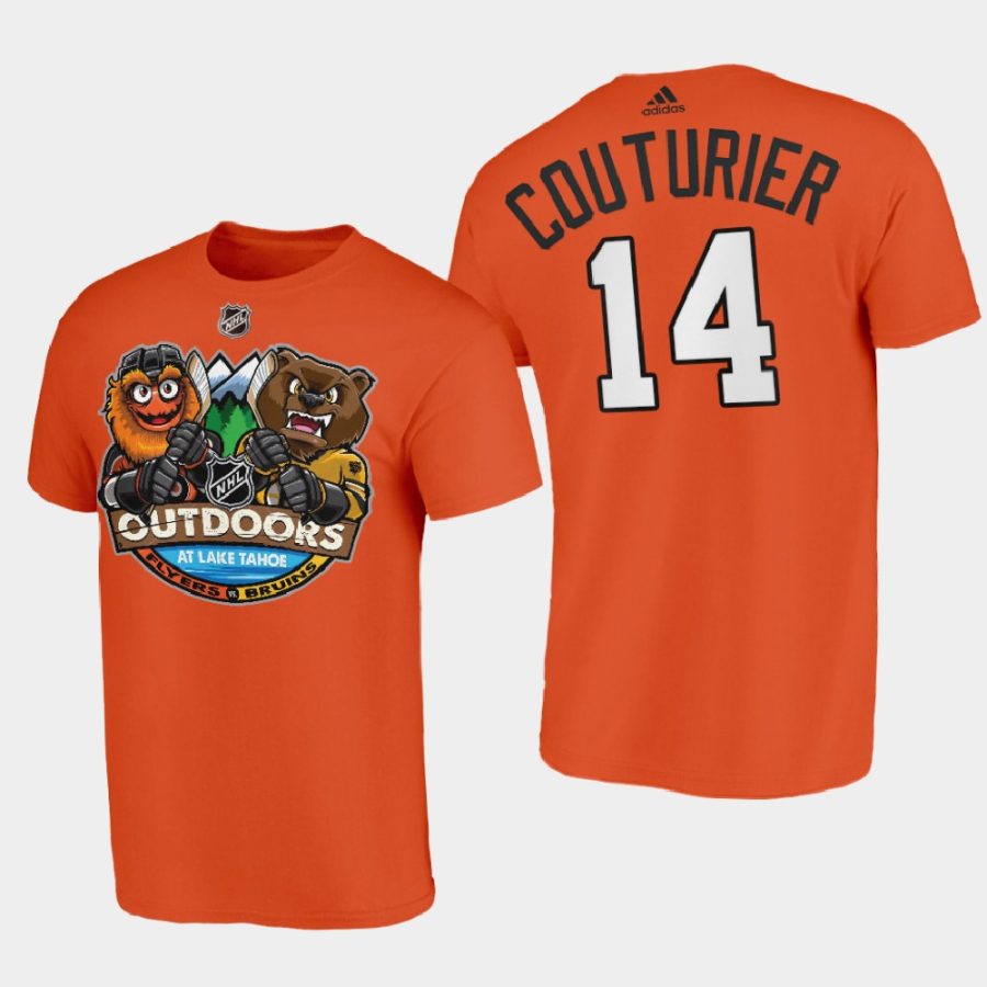 flyers sean couturier orange 2021 lake tahoe outdoor games mascot cartoon t shirt