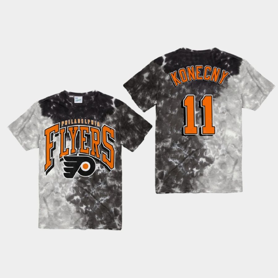 flyers travis konecny black vintage tubular retro tie dye t shirt