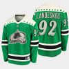 gabriel landeskog avalanche green 2021 st. patricks day jersey