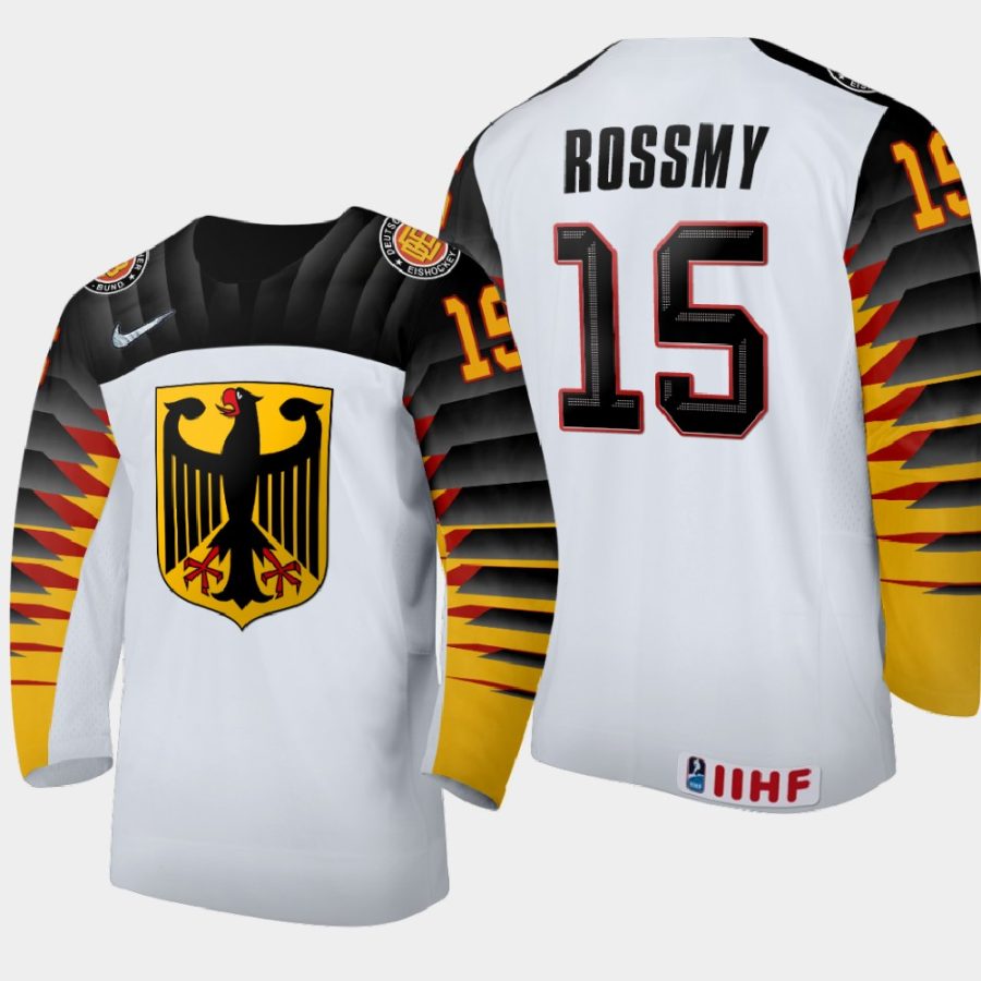 germany bennet rossmy 2021 iihf u18 world championship home jersey white