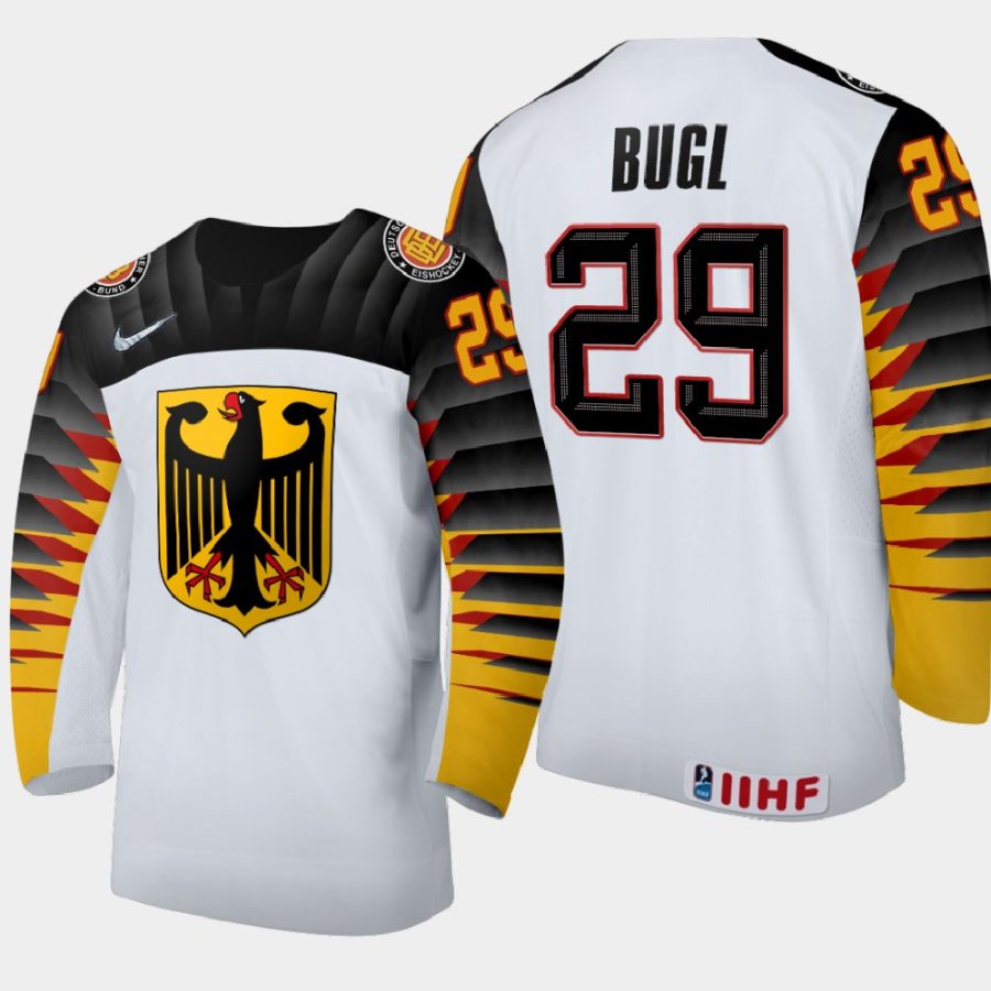 germany florian bugl 2021 iihf world junior championship away jersey white