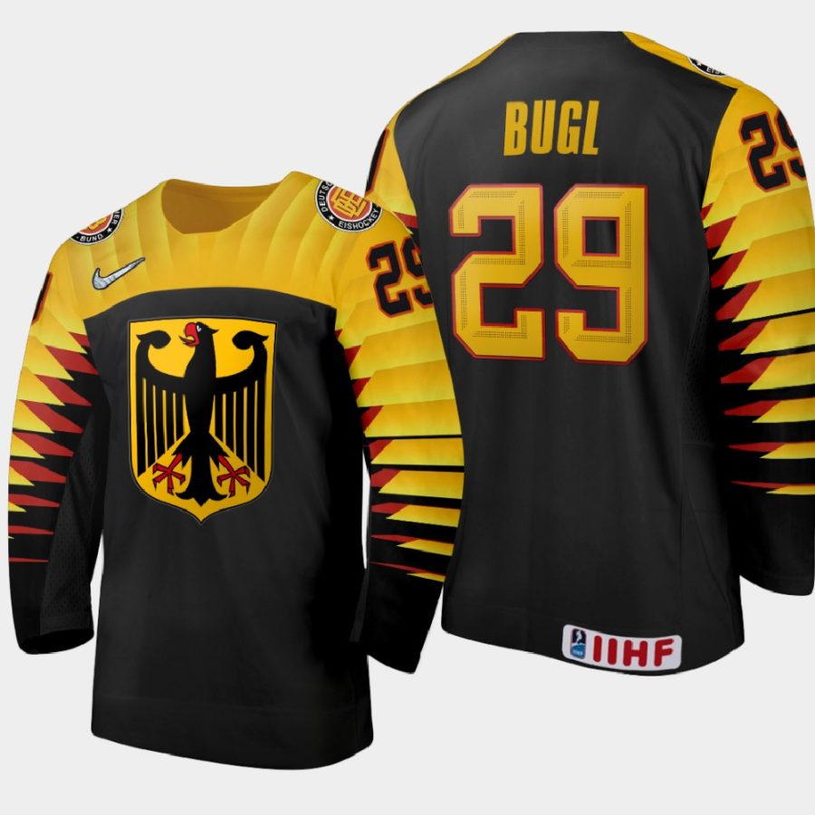 germany florian bugl 2021 iihf world junior championship home jersey black