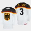 germany hockey dominik bittner 2022 iihf world championship home jersey white