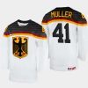 germany hockey jonas muller 2022 iihf world championship home jersey white