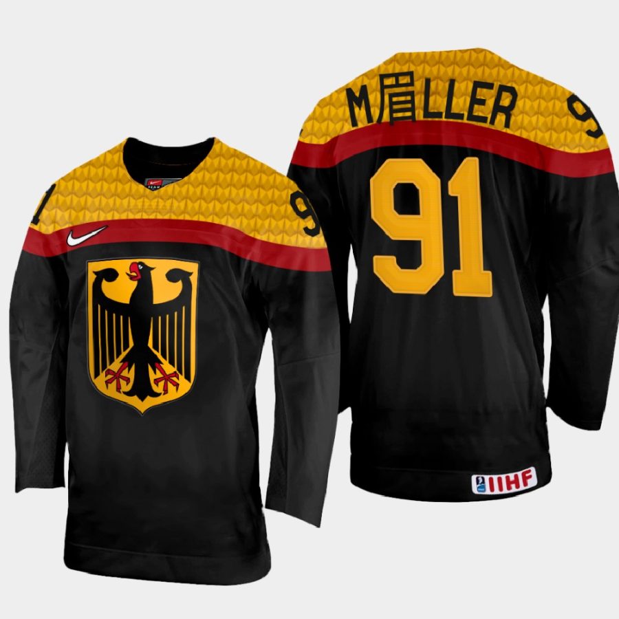 germany hockey moritz muller 2022 iihf world championship away jersey black