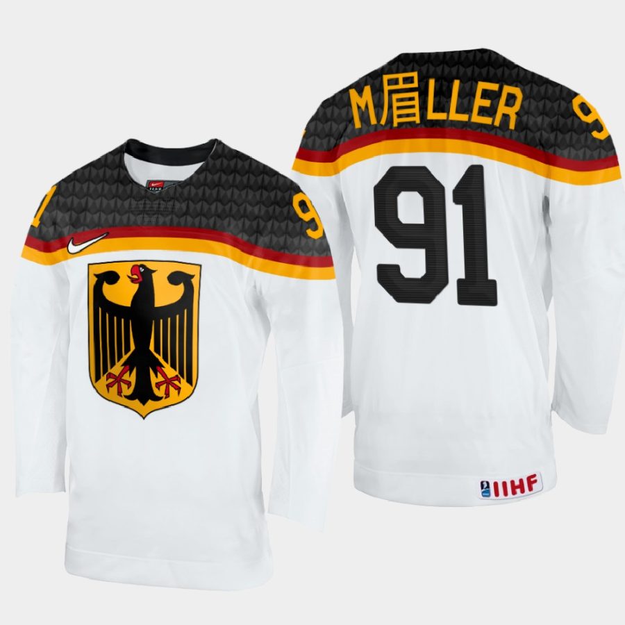 germany hockey moritz muller 2022 iihf world championship home jersey white