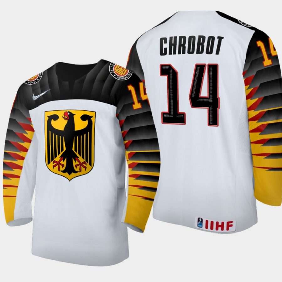 germany julian chrobot 2021 iihf world junior championship away jersey white