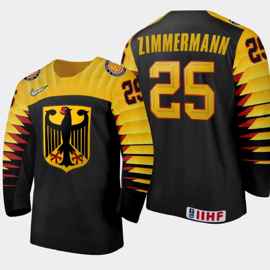 germany mario zimmermann 2021 iihf world junior championship home jersey black