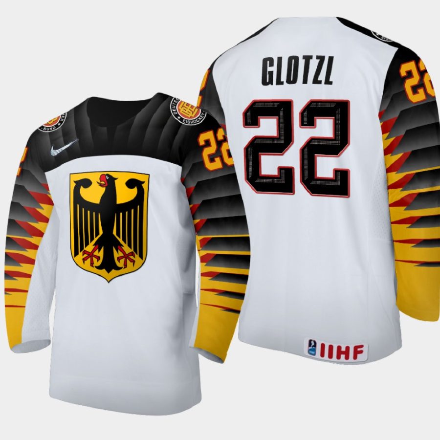 germany maximillian glotzl 2021 iihf world junior championship away jersey white