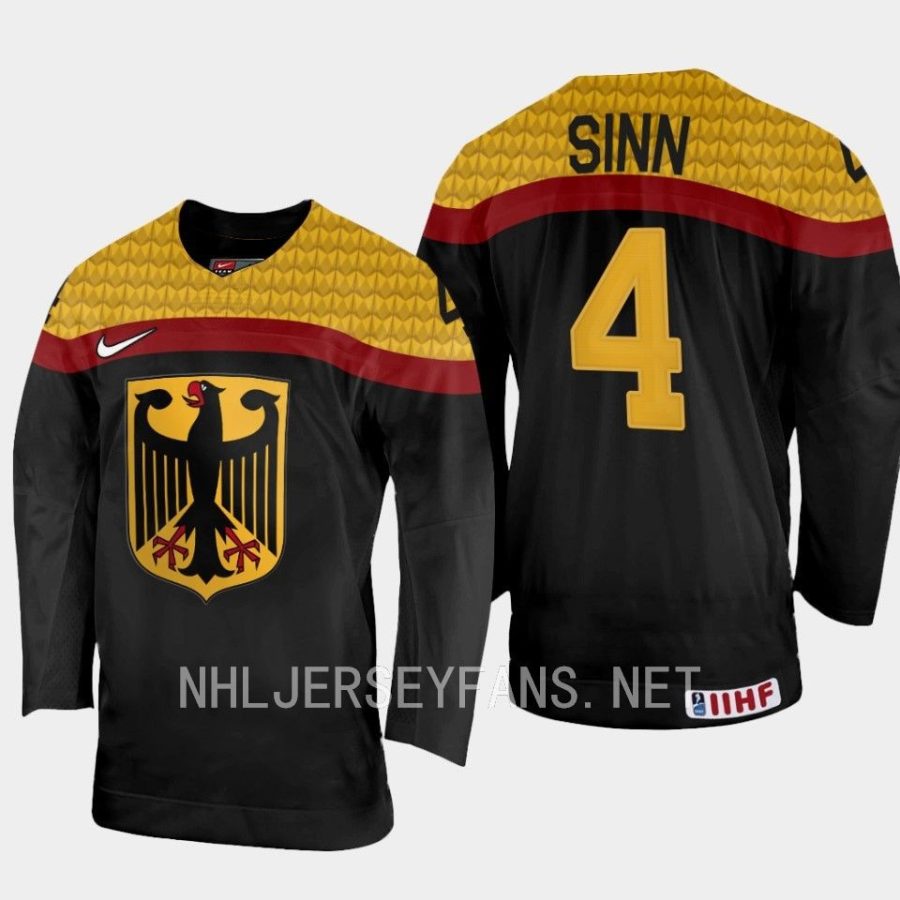 germany philip sinn 2023 iihf world junior championship away jersey black