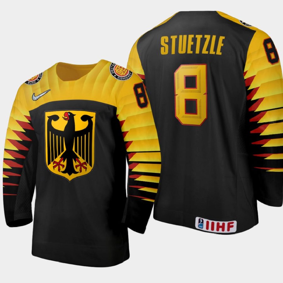 germany tim stuetzle 2021 iihf world junior championship home jersey black