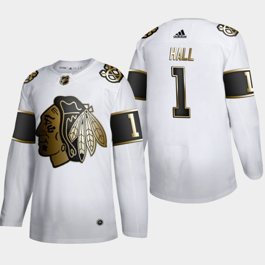 glenn hall blackhawks white nhl golden edition authentic retired jersey