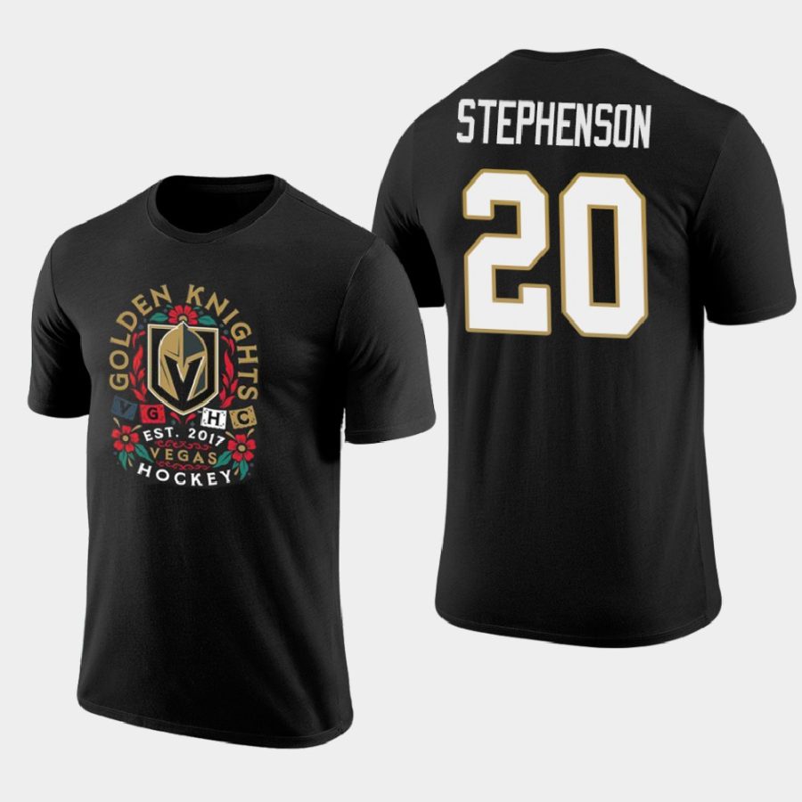 golden knights chandler stephenson black 2021 latino heritage night t shirt